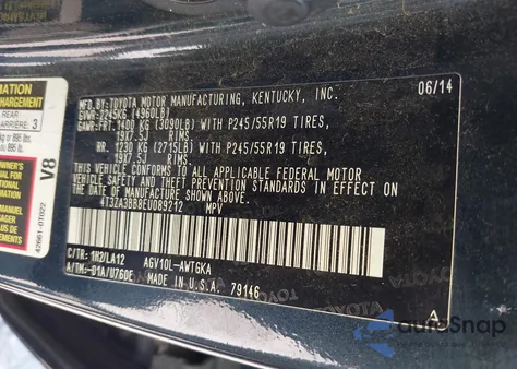 2014 Toyota Venza Xle z USA, uszkodzony, nr VIN 4T3ZA3BB8EU089212